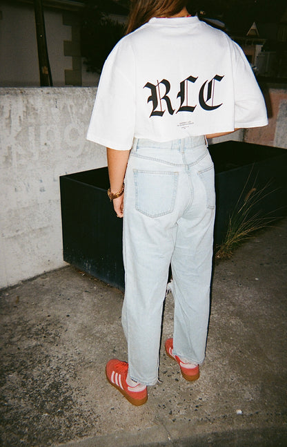 "RLC" White Crop - Lifestyle Cotton Tee