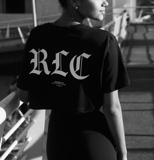 "RLC" Black Crop - Cotton Tee